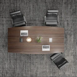 INIGO Boardroom Meeting Table 2.4M - Hazelnut & Black(Armando Boardroom Table 2 4m Hazelnut Brown) -Modern Furniture WF W610 3 800