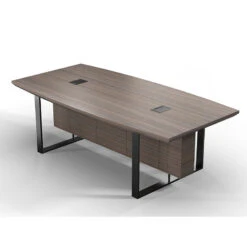 INIGO Boardroom Meeting Table 2.4M - Hazelnut & Black(Armando Boardroom Table 2 4m Hazelnut Brown) -Modern Furniture WF W610 7 800