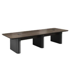 LUCA Boardroom Table 3.6m X 1.2m - Hazelnut & Grey(Luca Boardroom Table 3 6m X 1 2m)