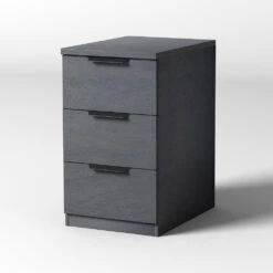 HALO 3 Drawer Pedestal Cabinet - Black(Halo Drawer Filing Pedestal Cabinet Black) -Modern Furniture WF WR002B CAB 1000