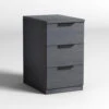 HALO 3 Drawer Pedestal Cabinet - Black(Halo Drawer Filing Pedestal Cabinet Black) -Modern Furniture WF WR002B CAB 1000 flipped