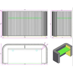 HALO Reception Desk 180cm - Oak / Black On Black(Halo Reception Desk 180cm Oak Black) -Modern Furniture WF WR002W 18 1.8Mdms 800 e3f12db6 0578 4d1e 9b72 d2f003d699b7