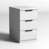 HALO 3 Drawer Pedestal Cabinet - White(Halo Drawer Filing Pedestal Cabinet White) -Modern Furniture WF WR002W CAB 1000 flipped