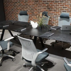 DOLAN Boardroom Meeting Table 3.6M - Black Concrete(Dolan Conference Table 3 6m) -Modern Furniture WF X8836 16 1000