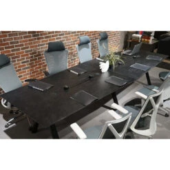 DOLAN Boardroom Meeting Table 3.6M - Black Concrete(Dolan Conference Table 3 6m) -Modern Furniture WF X8836 17 1000