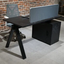 DOLAN Reversible Single Seater Workstation 1.4 - 1.6m - Black Concrete(Dolan Conference Table 2 4m Copy 1) -Modern Furniture WF XW002 2 1000