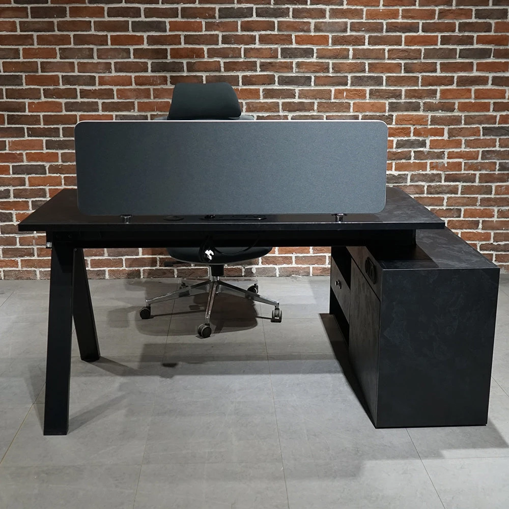 DOLAN Executive Desk Workstation 1.4m - 1.6m - Left Return - Black Concrete(Dolan Single Workstation Left Return) 6 DOLAN Executive Desk Workstation 1.4m - 1.6m - Left Return - Black Concrete(Dolan Single Workstation Left Return) - Image 4