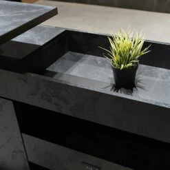 DOLAN Executive Desk Workstation 1.4 - 1.6m - Right Return - Black Concrete(Dolan Single Workstation) -Modern Furniture WF XW003 L 12 1000 R