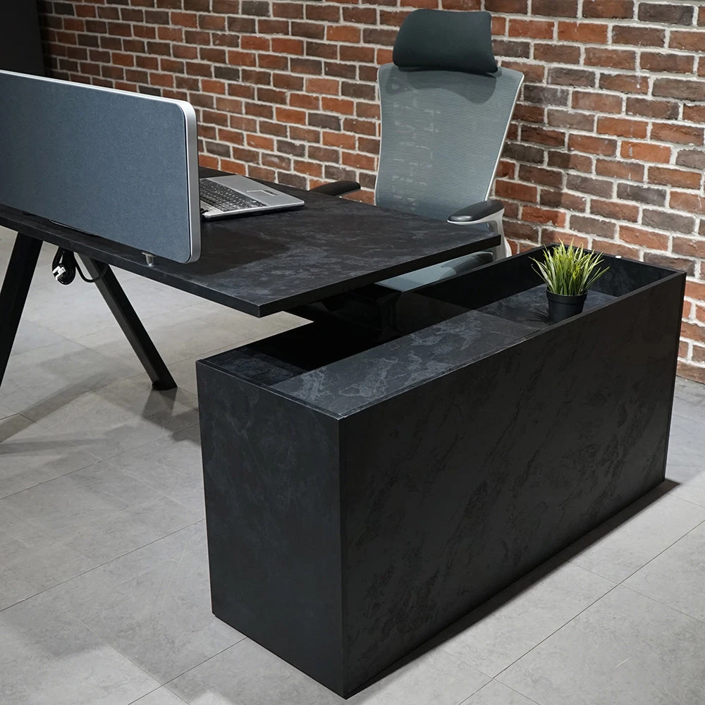 DOLAN Executive Desk Workstation 1.4m - 1.6m - Left Return - Black Concrete(Dolan Single Workstation Left Return) 10 DOLAN Executive Desk Workstation 1.4m - 1.6m - Left Return - Black Concrete(Dolan Single Workstation Left Return) - Image 8