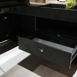 DOLAN Executive Desk Workstation 1.4 - 1.6m - Right Return - Black Concrete(Dolan Single Workstation) -Modern Furniture WF XW003 L 9 1000 R