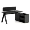 DOLAN Executive Desk Workstation 1.4 - 1.6m - Right Return - Black Concrete(Dolan Single Workstation) -Modern Furniture WF XW003 R BLK