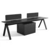 DOLAN 2 Seater Workstation 2.8m - Black Concrete(Dolan 2 Seat Workstation) -Modern Furniture WF XW005 BLK