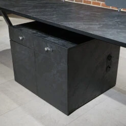 DOLAN 2 Seater Workstation 2.8m - Black Concrete(Dolan 2 Seat Workstation) -Modern Furniture WF XW005 17 1000