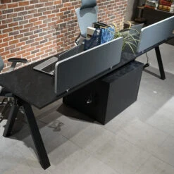 DOLAN 2 Seater Workstation 2.8m - Black Concrete(Dolan 2 Seat Workstation) -Modern Furniture WF XW005 6 1000