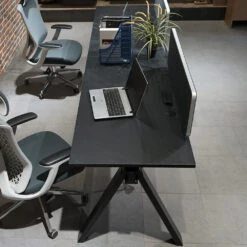 DOLAN 2 Seater Workstation 2.8m - Black Concrete(Dolan 2 Seat Workstation) -Modern Furniture WF XW005 7 1000