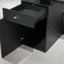 DOLAN 2 Seater Workstation 1.2m - 1.4m - Black Concrete(Dolan 2 Seat Workstation 1) -Modern Furniture WF XW008 8 1000