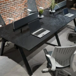 DOLAN 4 Seater Workstation 2.8m - Black Concrete(Dolan 4 Seat Workstation 1 2m) -Modern Furniture WF XW010 3 1000