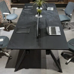 DOLAN 4 Seater Workstation 2.8m - Black Concrete(Dolan 4 Seat Workstation 1 2m) -Modern Furniture WF XW010 4 1000