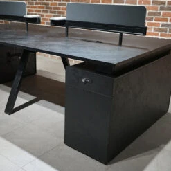DOLAN 4 Seater Workstation 2.4m - 2.8m - Black Concrete(Dolan 4 Seat Workstation 2 4 2 8m) -Modern Furniture WF XW012 f 1000