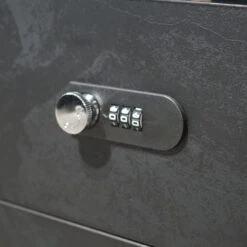 DOLAN 4 Seater Workstation 2.4m - 2.8m - Black Concrete(Dolan 4 Seat Workstation 2 4 2 8m) -Modern Furniture WF XW012 q 1000