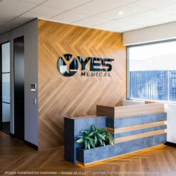 KERANReception Desk 2.44M Right Panel - Acacia & Carbon Grey Colour(Keran Reception Desk 2 44m Acacia Wood Carbon Grey) -Modern Furniture YESHeadOfficeKERANRightTuochedup 800 8e515142 12dc 45a6 8c98 d2d950339025