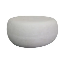 ROCCOIndoor & Outdoor Pebble Coffee Table 65cm - White Concrete(Rocco Coffee Table 65cm White Concrete)