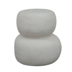 ROCCO Indoor & Outdoor Side Table Stool 41cm - White Concrete(Rocco Stool 41cm White Concrete)
