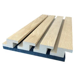 WOODFLEX Z-Style Acoustic Wood Slat Panel - 3 Sided Full Wrap Oak Veneer - 2700mm X 600mm(Woodflex Z Style Acoustic Wood Slat Panel 3 Sided Full Wrap Oak Veneer 2700mm X 600mm) -Modern Furniture ZShape 1000