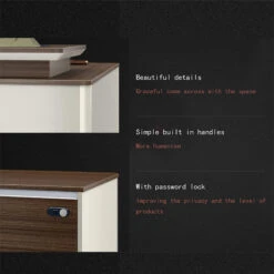ANDERS Executive Desk Reversible Return 2.0M - Hazelnut & Beige(Anders Executive Desk Reversible Return 2 0m Australian Gold Oak Beige) -Modern Furniture catalog 200818 13 800