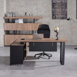 ADRIANO Executive Office Desk With Right Return 160-180cm - Light Brown(Adriano Executive Desk With Right Return 1 8m Light Brown) -Modern Furniture ew003 2 copy