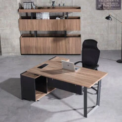 ADRIANO Executive Office Desk With Right Return 160-180cm - Light Brown(Adriano Executive Desk With Right Return 1 8m Light Brown) -Modern Furniture ew003 4 copy
