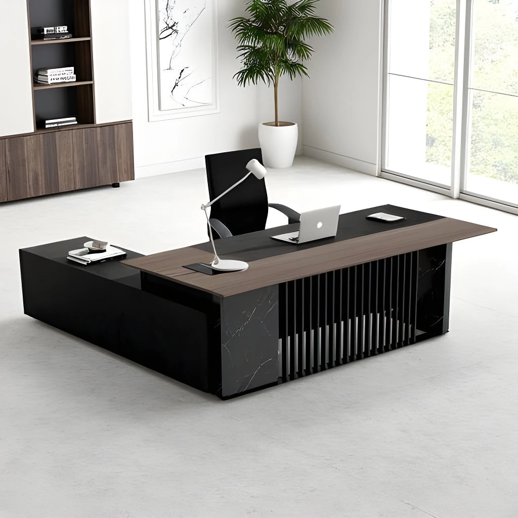 MADEIRA Executive Desk 220cm Right Return - Hazelnut & Grey(Copy Of Madeira Executive Desk 220cm Right Return Hazelnut Grey) 4 MADEIRA Executive Desk 220cm Right Return - Hazelnut & Grey(Copy Of Madeira Executive Desk 220cm Right Return Hazelnut Grey) - Image 2