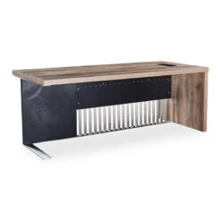 AFTAN Executive Desk With Pedestal & Right Mobile Return 180cm - Warm Oak & Black(Aftan Executive Desk With Right Return 1 8m Mahogany Black) -Modern Furniture n280604copy