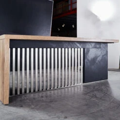 AFTAN Executive Desk With Pedestal & Right Mobile Return 180cm - Warm Oak & Black(Aftan Executive Desk With Right Return 1 8m Mahogany Black) -Modern Furniture n280611 2copy